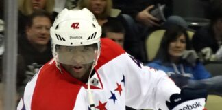 Joel Ward Set to Become Henderson Silver Knights Coach Joel Ward Washington Capitals forward skates with the puck