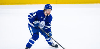 Maple Leafs Won’t Qualify Matias Maccelli, Making Him a UFA Toronto Maple Leafs forward Matias Maccelli skates with the puck