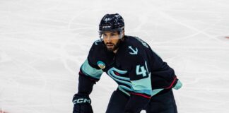 Bellemare Hangs Them Up After 700 NHL Games Pierre-Edouard Bellemare Seattle Kraken NHL retirement French player 700 games