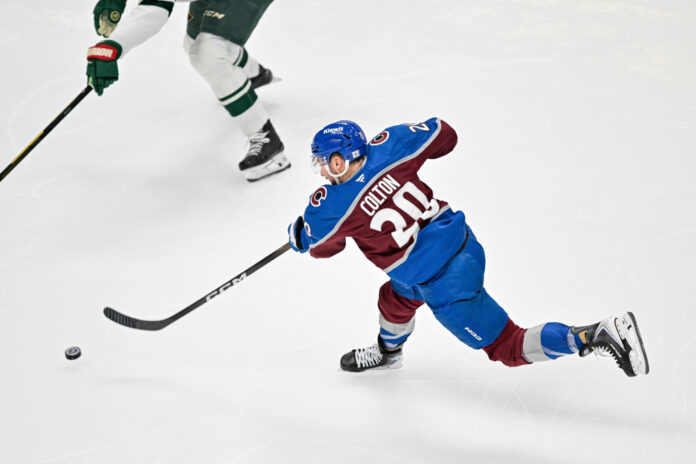 Ross Colton Colorado Avalanche traded to Nashville Predators 2026 Ross Colton Colorado Avalanche shoots during Stanley Cup Playoffs before trade to Nashville Predators