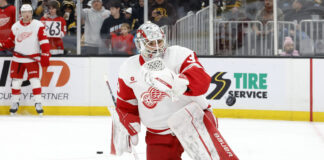 Mammoth Sign Goalie Sebastian Cossa to Two-Year Deal Sebastian Cossa Detroit Red Wings goalie makes a save before Utah Mammoth signing