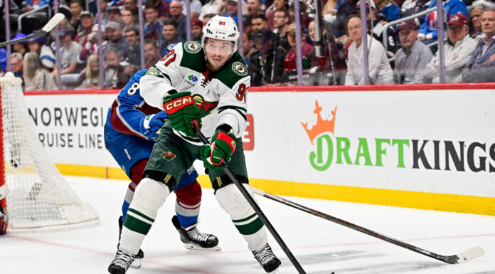 Tarasenko Free Agency: Panthers Hinged on Marchand Timeline Minnesota Wild winger Vladimir Tarasenko skates with the puck against the Colorado Avalanche