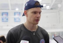 Alberts Smits Debut: Two Assists, Three Goals Against Alberts Smits Rangers development camp No. 5 pick 2026 NHL Draft defenseman
