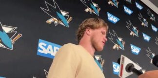 Karmanov Towers Over Sharks Development Camp Alexander Karmanov San Jose Sharks development camp 7-foot-1 tallest NHL draft pick