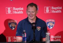 Panthers Outlook 2026-27: Barkov Back, Tkachuks Together Brady Tkachuk speaks at his Florida Panthers introductory press conference after the trade that reunited him with brother Matthew Tkachuk