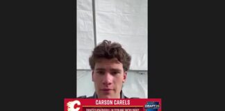 Carels Trades Farm Chores for Flames Development Camp Carson Carels Calgary Flames development camp 2026 sixth overall pick defenseman