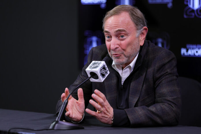 Gary Bettman media availability 2026 NHL commissioner Gary Bettman speaks to the media