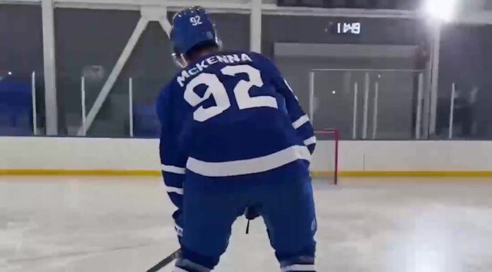 NHL Prospect Rankings: McKenna No. 1, Flames Land Two in Top 6 Gavin McKenna wears No. 92 in a Toronto Maple Leafs jersey at the 2026 NHLPA Rookie Showcase