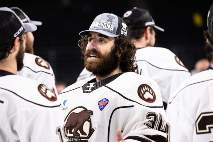 hunter-shepard-hershey-khl-barys Hunter Shepard Hershey Bears goalie Calder Cup champion KHL Barys Astana