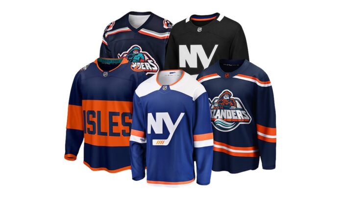 islanders-third-jersey-design-contest New York Islanders jersey design options including the classic NY, ISLES and Fisherman logos for the 2027-28 third jersey contest