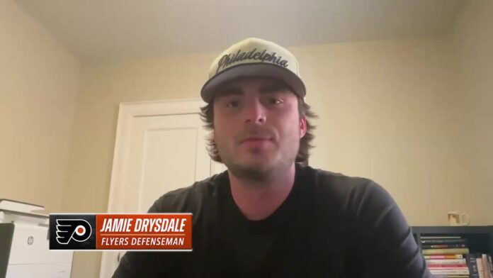 jamie-drysdale-flyers-presser-2026 Jamie Drysdale Flyers defenseman contract extension presser
