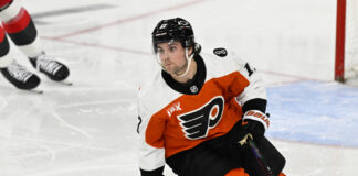 Flyers Prospect Jett Luchanko Undergoes Core Surgery Philadelphia Flyers center Jett Luchanko skates during an NHL game