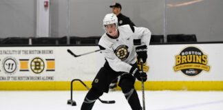 Bruins Prospect Letourneau Bounces Back at Boston College Dean Letourneau Boston Bruins prospect skates during development camp