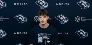 Mammoth Sign Max Pšenička to Entry-Level Contract Max Psenicka speaks to media at Utah Mammoth 2026 development camp
