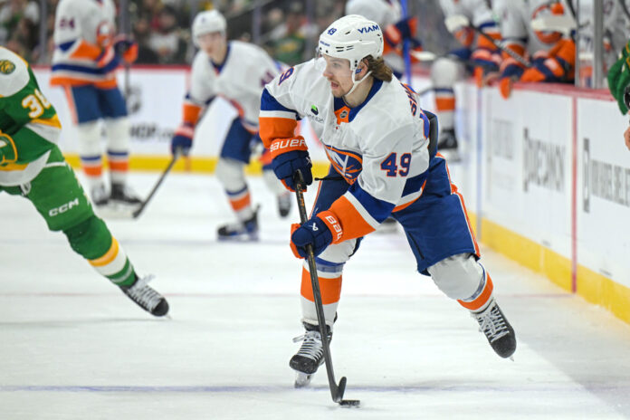 Maxim Shabanov Wild signing Maxim Shabanov New York Islanders forward skates with the puck against the Minnesota Wild
