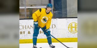 Michael Misa: Sharks ‘Going to Take Another Step’ in 2026-27 San Jose Sharks center Michael Misa handles the puck at Sharks practice in April 2026