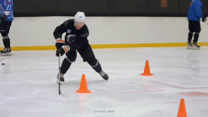michkov-training-russia-2026 Matvei Michkov offseason training skating drills Russia Flyers