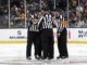 NHL Rule Changes: Players Want the Offside Review Gone NHL officials gather on the ice during a game