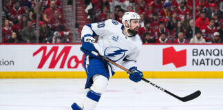 Maple Leafs Acquire Nick Paul in Trade With Lightning Tampa Bay Lightning forward Nick Paul skates during the NHL Stanley Cup Playoffs before his trade to the Toronto Maple Leafs