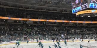 Sharks’ Simon Wang Chasing First China-Born NHL Spot SAP Center San Jose Sharks arena ice, home of prospect Simon Wang
