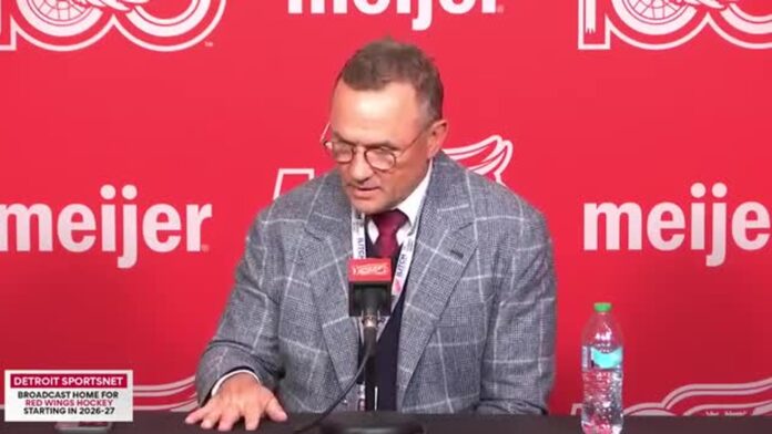 steve-yzerman-red-wings-gm-presser Steve Yzerman Detroit Red Wings general manager press conference steps down