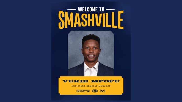 vukie-mpofu-predators-assistant-gm-hire-2026 Vukie Mpofu hired as Nashville Predators assistant general manager 2026