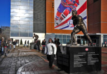 George Gillett Jr., Former Canadiens Owner, Dead at 87 Jean Beliveau statue Bell Centre Montreal Canadiens 2009