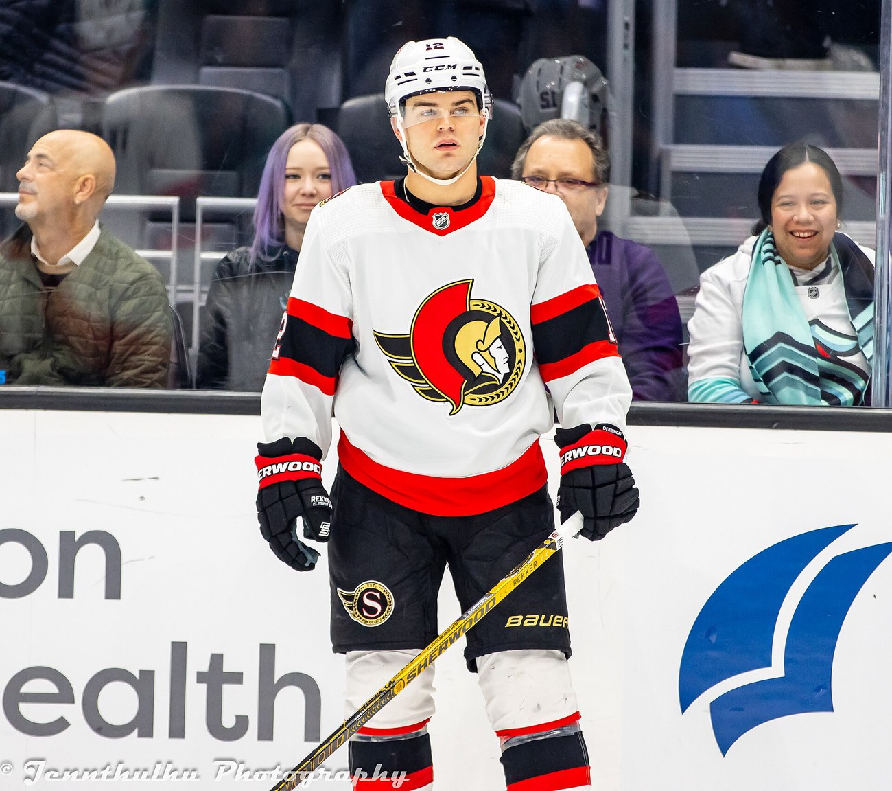 Alex DeBrincat in an Ottawa Senators jersey in 2023