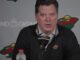 Minnesota Wild general manager Bill Guerin speaks at a press conference after the team hired Dan MacKinnon as assistant director of amateur scouting