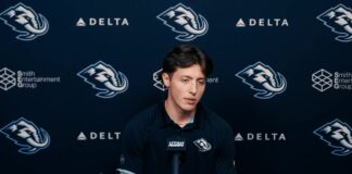 Caleb Desnoyers Injury: Mammoth Prospect Hurt at Showcase Utah Mammoth prospect Caleb Desnoyers speaks to media at 2026 development camp