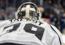 Cam Talbot Free Agency: Jets Could Be the Hellebuyck Fallback Cam Talbot goalie jersey nameplate, NHL free agent goaltender 2026