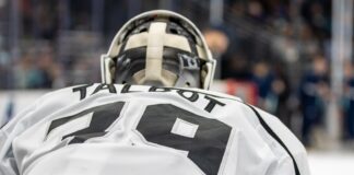 Cam Talbot Free Agency: Jets Could Be the Hellebuyck Fallback Cam Talbot goalie jersey nameplate, NHL free agent goaltender 2026