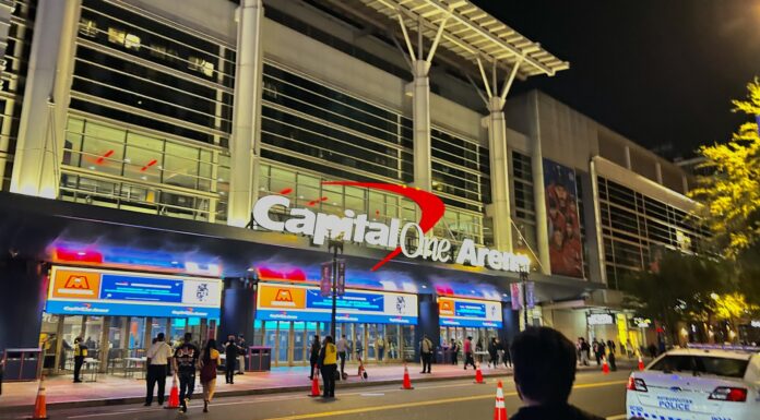 Connor Leslie Hire: Caps EBUG Was Headed for Law Enforcement Capital One Arena exterior in Washington, D.C. ahead of the Capitals arena renovation
