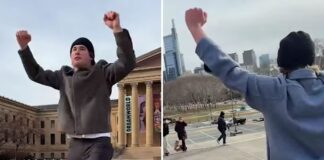 Celebrini, Smith Video: Sharks Duo Runs the Rocky Steps Macklin Celebrini and Will Smith raise their fists at the top of the Rocky steps at the Philadelphia Museum of Art in a viral TikTok video