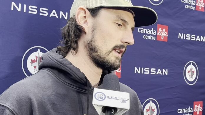 Connor Hellebuyck trade request Jets Connor Hellebuyck Winnipeg Jets goalie speaks to media after requesting a trade