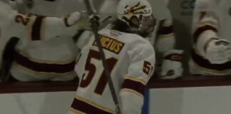 Cruz Lucius Free Agency: Penguins Still Hold His Rights Cruz Lucius celebrates a goal for Arizona State as his NHL draft rights near expiration