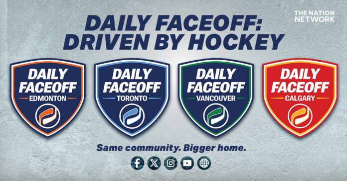 Nation Network rebrand to Daily Faceoff Daily Faceoff Edmonton, Toronto, Vancouver and Calgary logos from the Nation Network rebrand