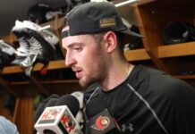 Batherson Contract: Sens Have Until Opening Night Drake Batherson speaks to reporters in the Ottawa Senators locker room amid contract extension talks
