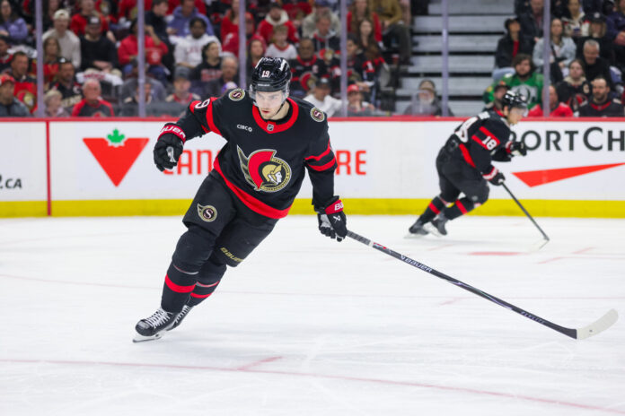 Drake Batherson extension Senators deadline 2026 Drake Batherson of the Ottawa Senators skates with the puck during a 2026 Stanley Cup Playoffs game against the Carolina Hurricanes