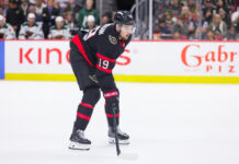 Batherson Extension: LeBrun Says Sides Are Still Far Apart Drake Batherson of the Ottawa Senators lines up for a face-off during a game against the Minnesota Wild at Canadian Tire Centre