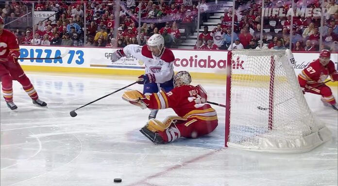 Flames Outlook 2026-27: Calgary Projected 30th in Dome Finale Calgary Flames goaltender Dustin Wolf makes a sprawling save ahead of the 2026-27 NHL season outlook