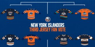 Islanders Third Jersey Finalists: Fisherman Made the Cut New York Islanders third jersey design contest eight finalists bracket fan vote 2027-28