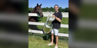 Mark Jankowski Stanley Cup Day: Fire Truck Ride in Dundas Mark Jankowski holds the Stanley Cup during his day with the trophy in Ontario