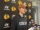 Kevin Korchinski Contract: Still Unsigned With Camp Weeks Away Kevin Korchinski speaks to reporters at the Chicago Blackhawks practice facility