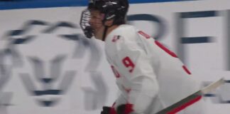 Hlinka Gretzky Cup Day 2: DuPont, Canada Cruise to 2-0 Landon DuPont Canada captain celebrates power-play goal at the 2026 Hlinka Gretzky Cup vs Slovakia