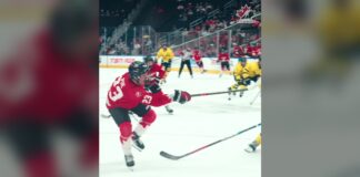 Hlinka Gretzky Cup Day 3: Canada Perfect, Semifinals Set Liam Pue scores for Canada against Sweden at the 2026 Hlinka Gretzky Cup in Edmonton