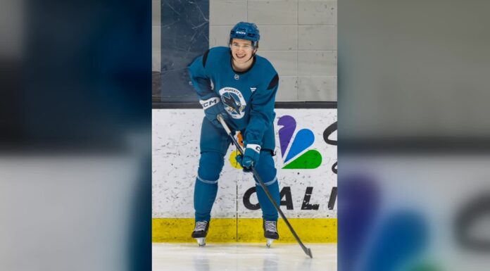 Celebrini, Smith Roommates: Sharks Duo Living Together Macklin Celebrini smiles during a San Jose Sharks practice as he and Will Smith prepare to live together for the 2026-27 season