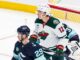 Matt Boldy Hat Trick: Wild Hold Off Blues 5-4 Matt Boldy of the Minnesota Wild sets up at the net front against Seattle