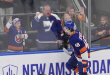 DeBoer: Matthew Schaefer a Future Islanders Captain New York Islanders defenseman Matthew Schaefer celebrates a goal in front of cheering young fans at UBS Arena