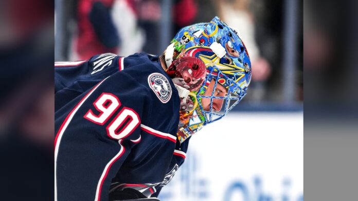 Elvis Merzlikins Blue Jackets shoulder surgery Elvis Merzlikins Columbus Blue Jackets goalie shoulder surgery out indefinitely